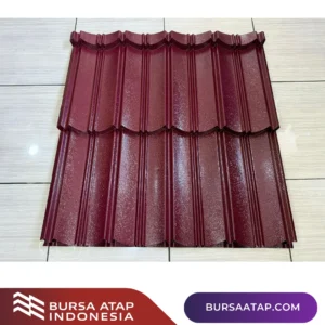 Genteng Metal Classic New Profile – Merah Maroon Emboss (Kulit Jeruk)